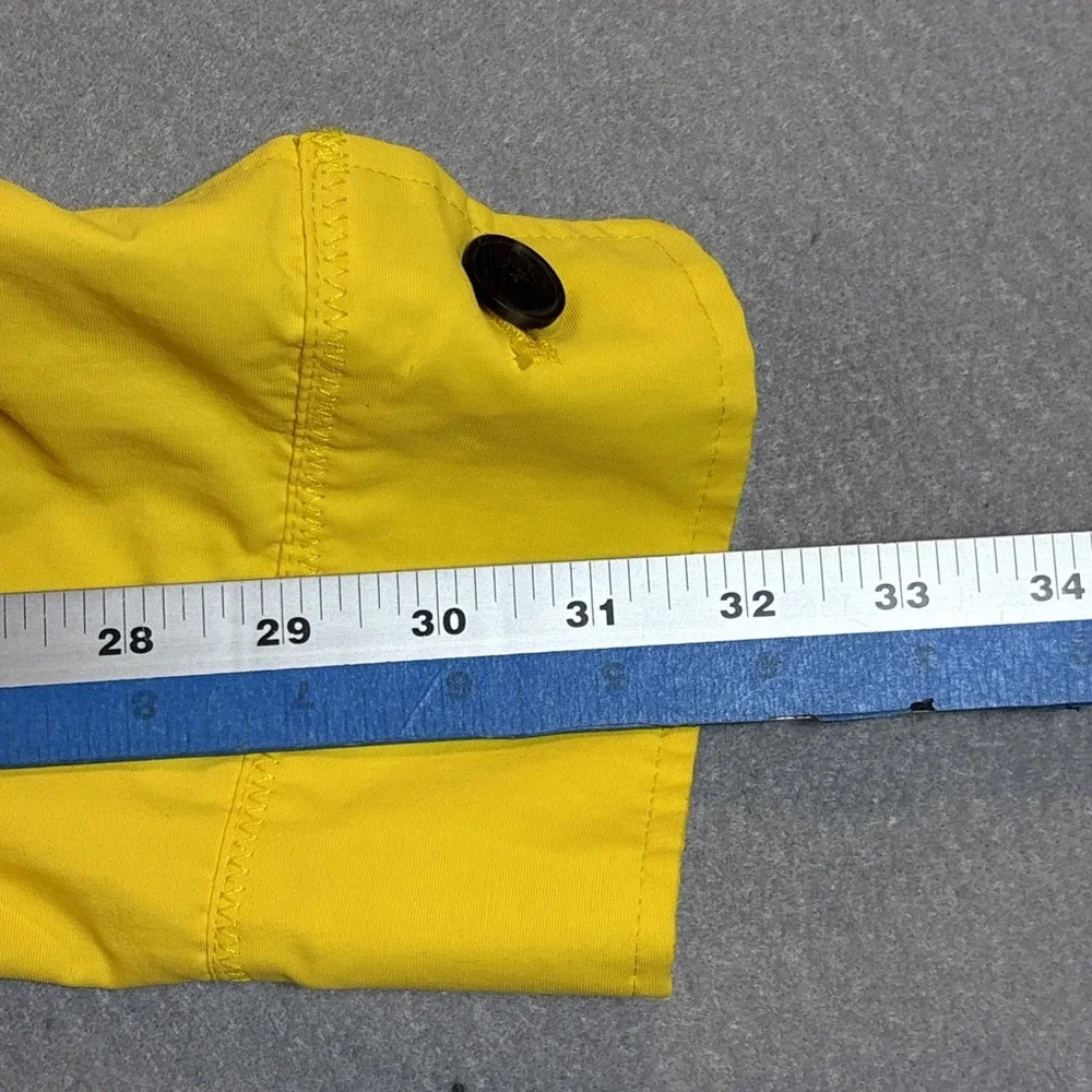 Lands' End Bright Yellow Hooded Trench Coat Size XL Women's
